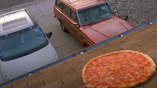 The pizza on the roof in Breaking Bad.