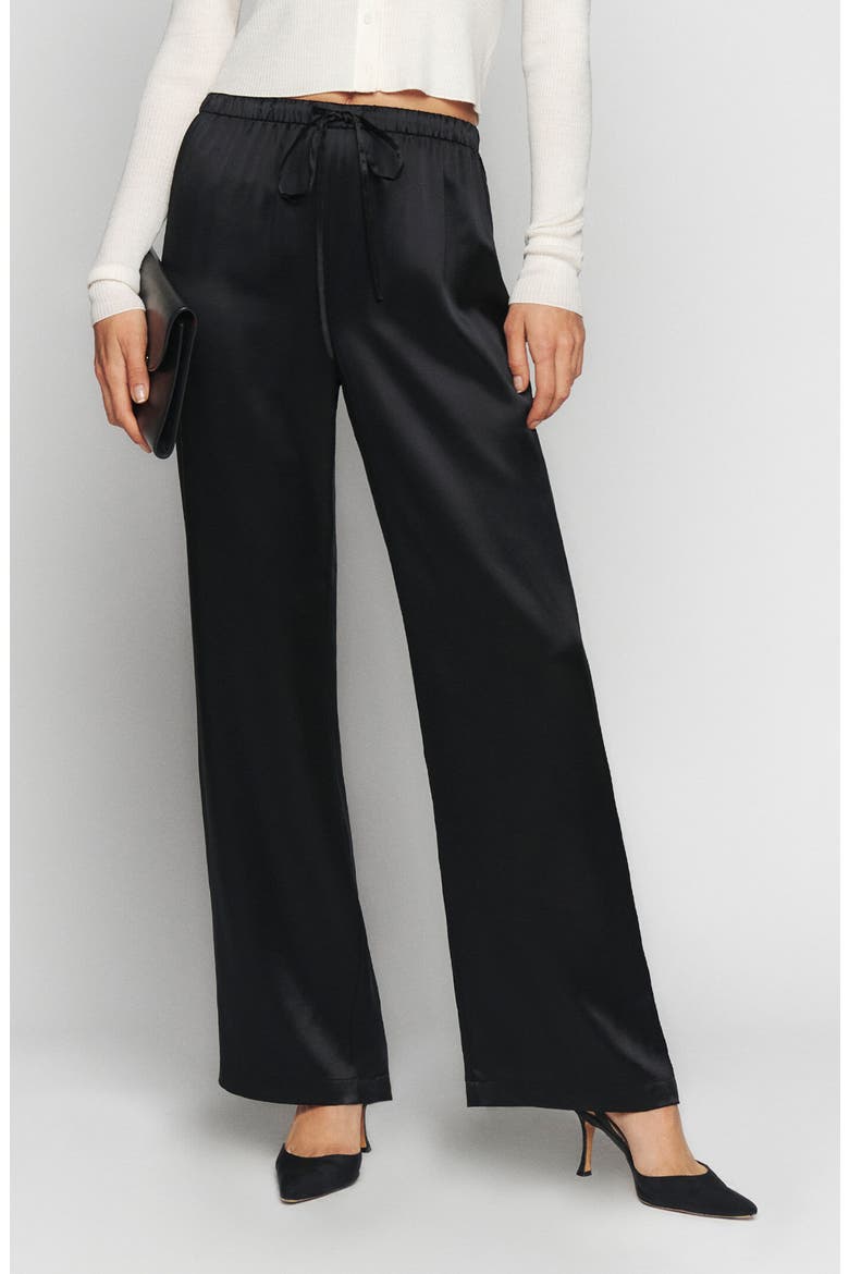 Olina Wide Leg Silk Pants