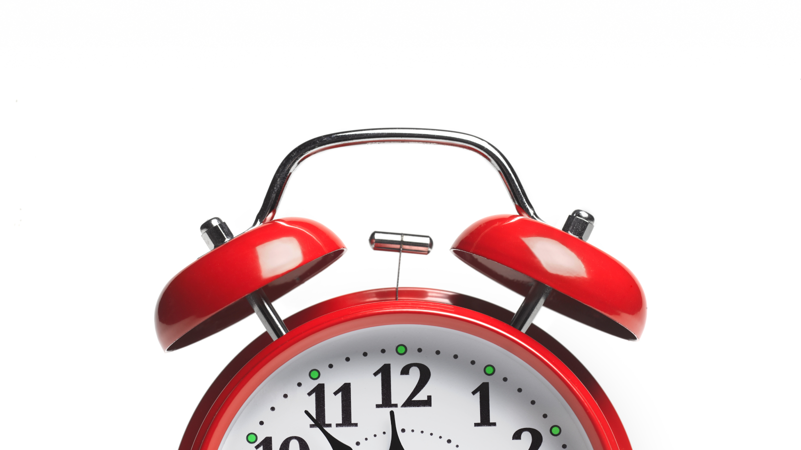 bright red alarm clock