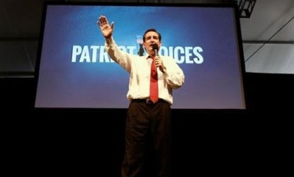 Ted Cruz speaks at the "Patriots for Romney-Ryan Reception" on Aug. 29