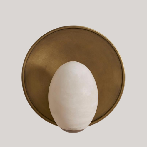 Avena Wall Light, Alabaster Globe