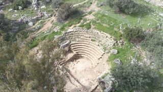 Ancient odeons like this one in Crete were used for lectures, literary and musical contests, or theatrical performances.