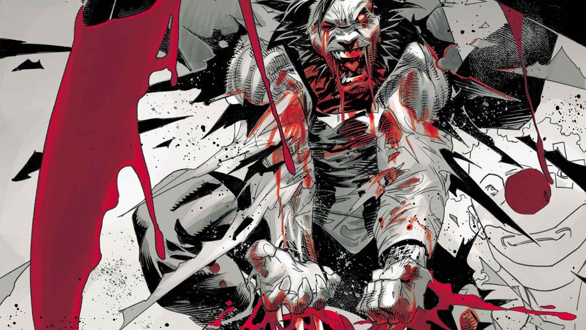 Wolverine going berserk with his claws soaked in blood