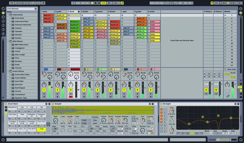 Create tracks on the fly in Live 7's Session view