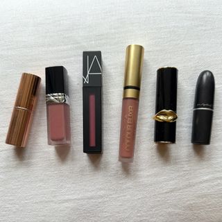 A selection of the best matte lipsticks that were tested for this feature from (left to right) Charlotte Tilbury, Dior, NARS, Max Factor, Pat McGrath Labs and MAC