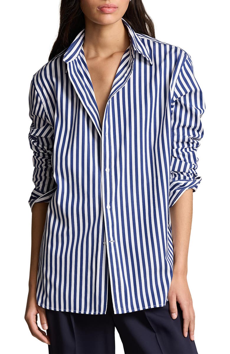 Oversize Stripe Button-Down Tunic