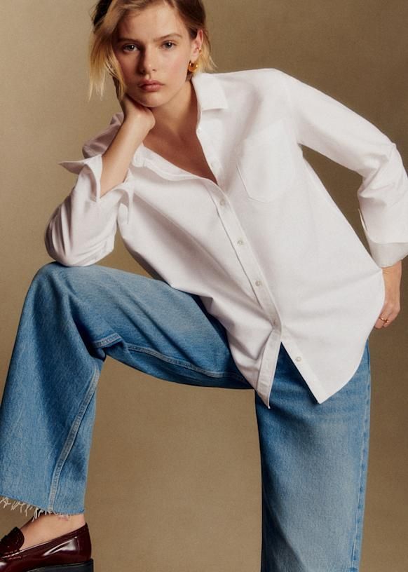 Tomboy Shirt - White - Organic Cotton - Sézane