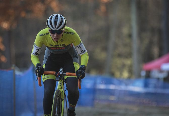 Rebecca Fahringer came home alone for second place on day 2 of the 2018 NohoCX in Look Park