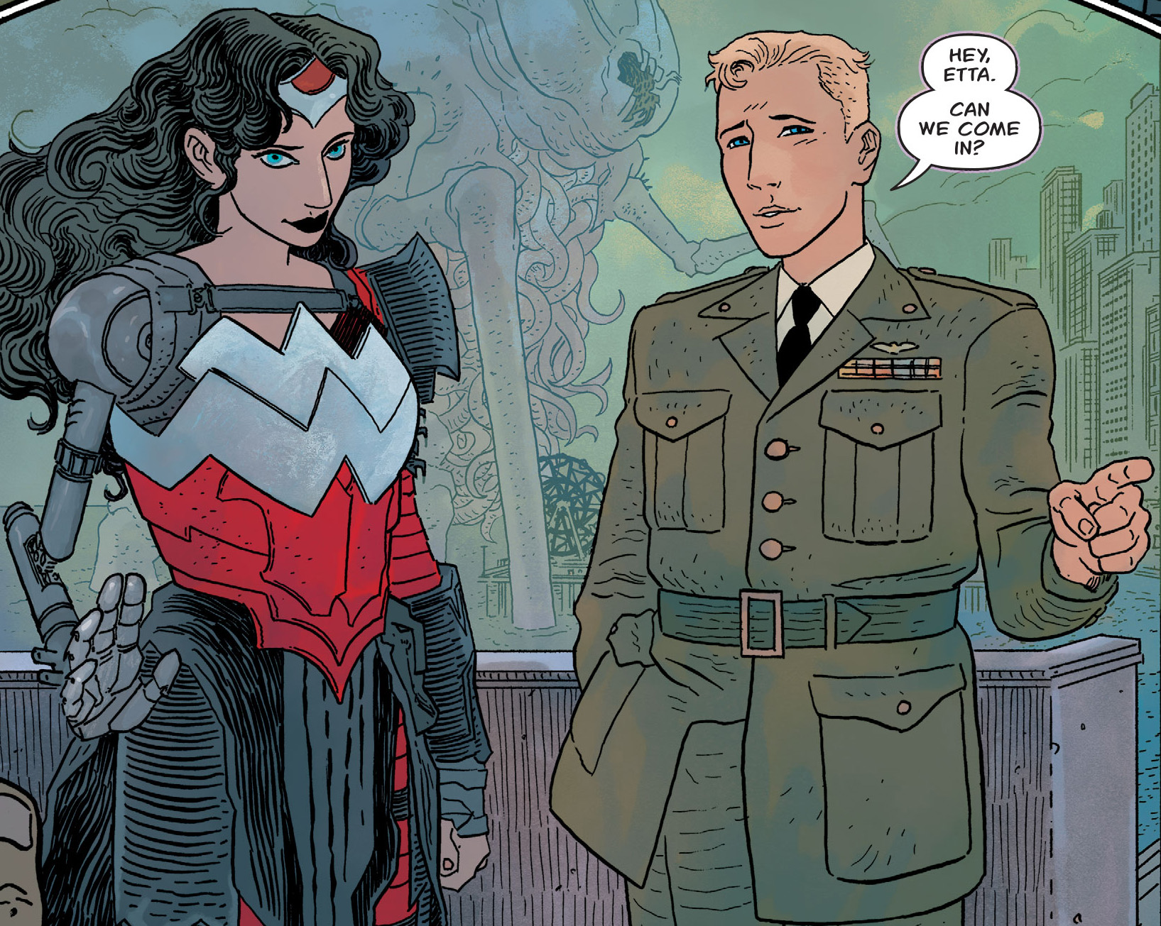 Wonder Woman and Steve Trevor.