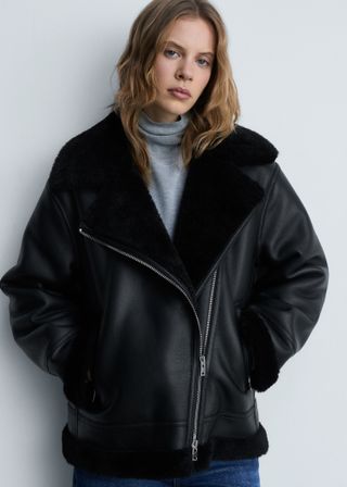 Jacket With Shearling-Effect Lining - Women | Mango United Kingdom