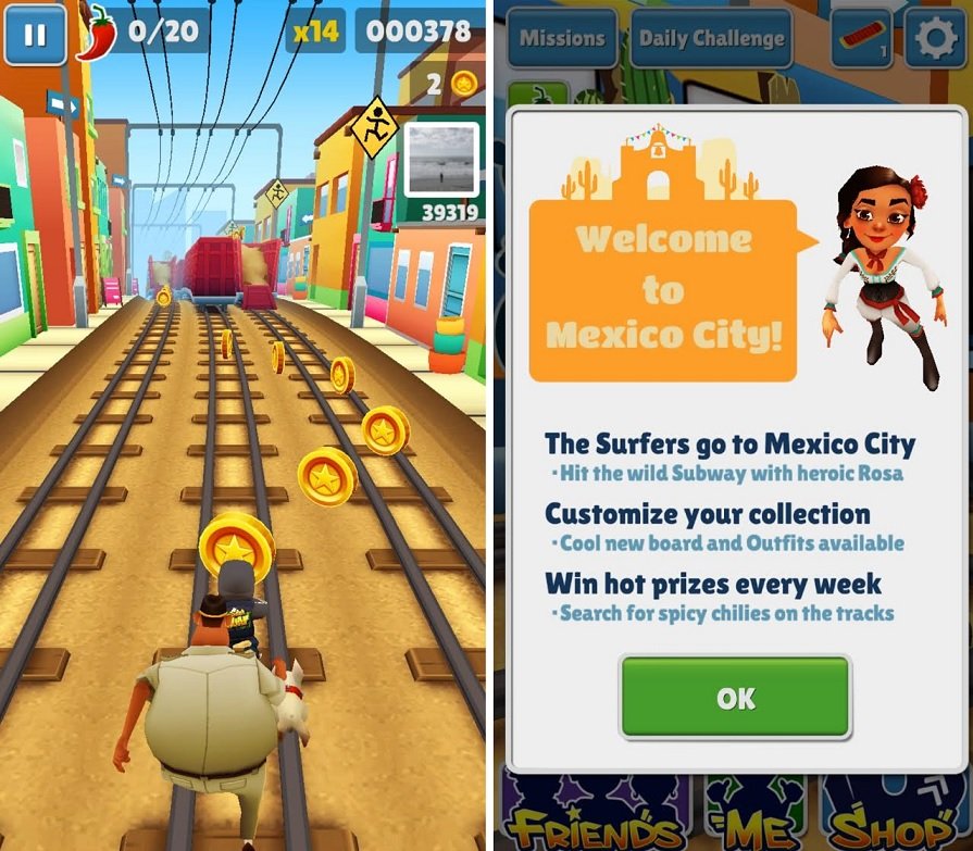 Карта subway surfers