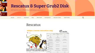 Skärmdump på webbsidan för Rescatux