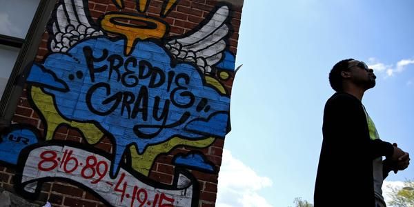 A Freddie Gray memorial.