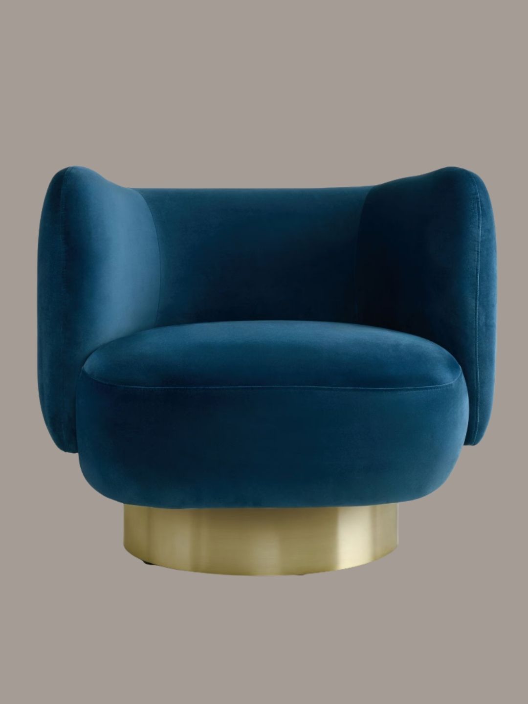 MADE.COM, Novara Swivel Accent Chair in Petrol Blue Velvet