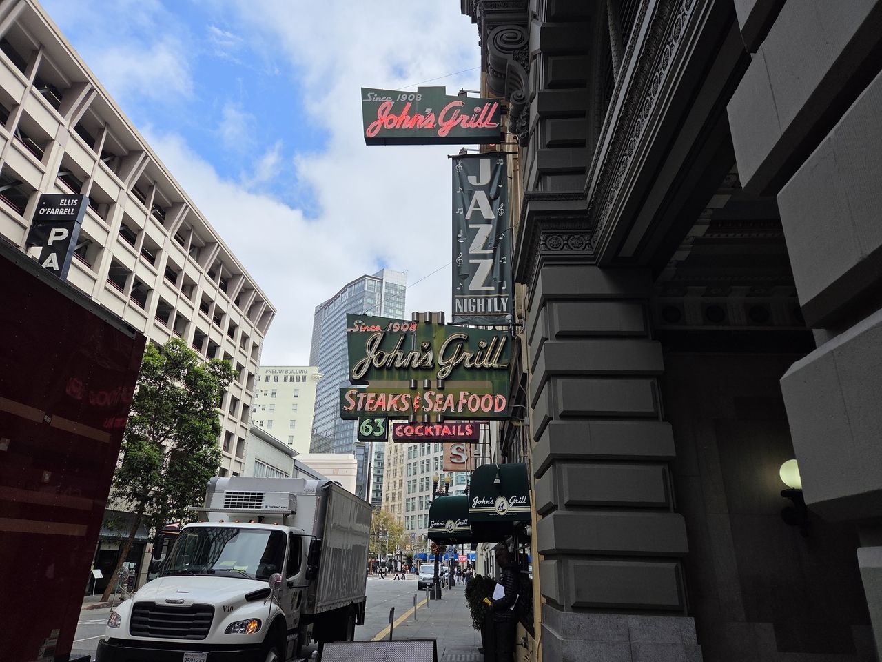 John's Grill sign shot by Galaxy s25 Plus