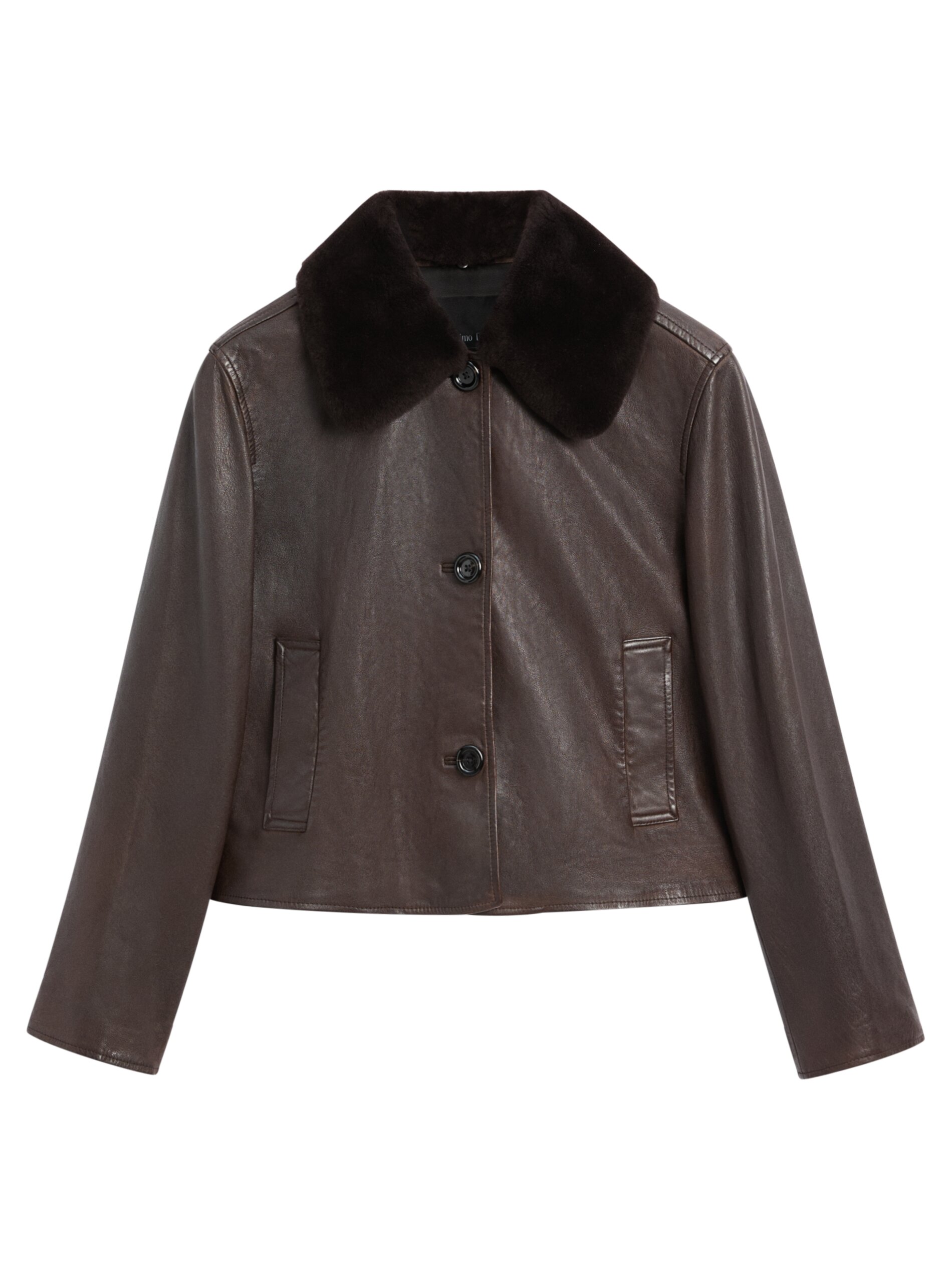 Nappa Leather Jacket With Lambskin Collar