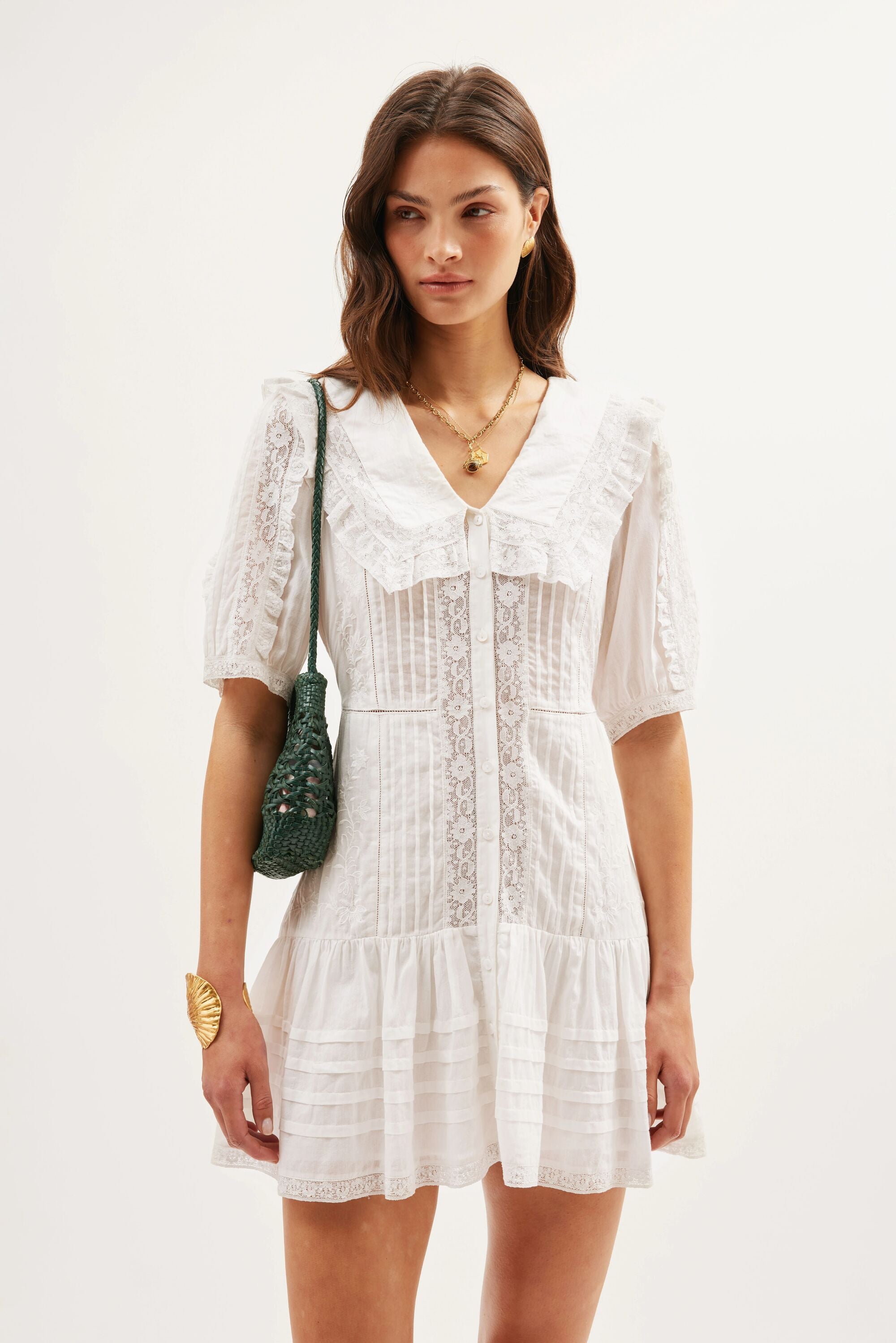 Dove - Pansy Embroidery White