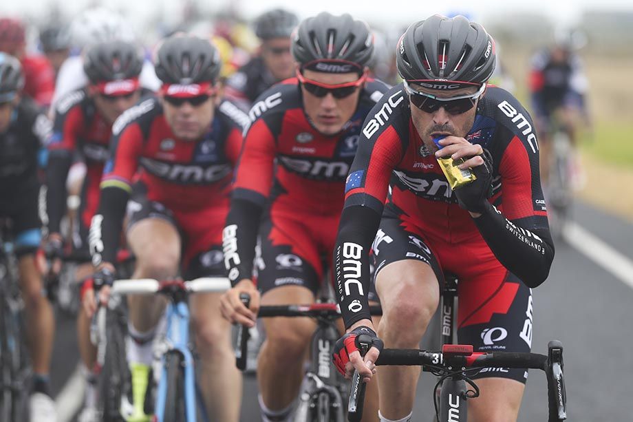 Samual Sanchez (BMC) was on the front of the peloton for a majoity of the first half of the race