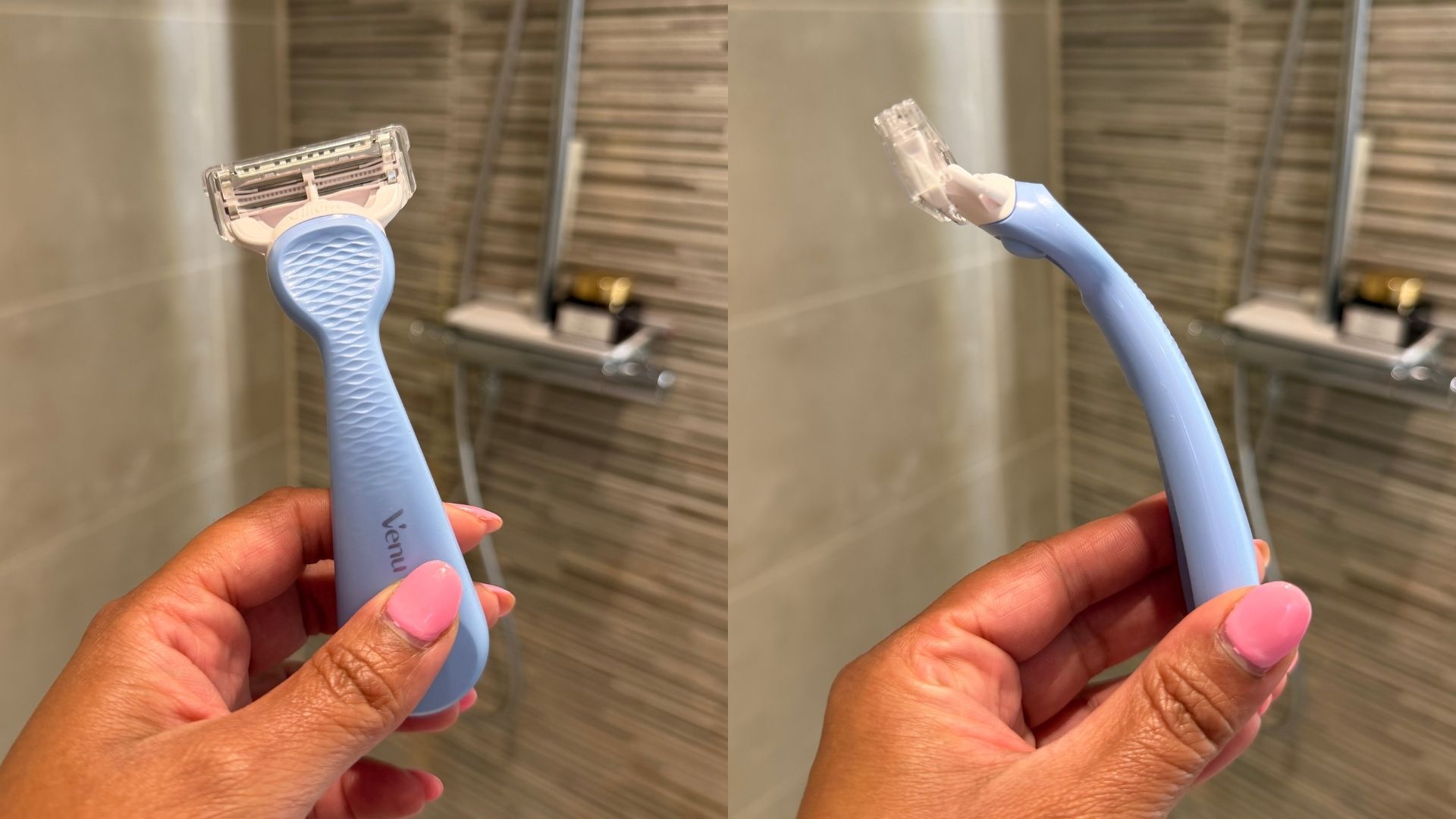Aleesha holding Gillette Venus Intimate Hair &amp;amp; Skin Razor