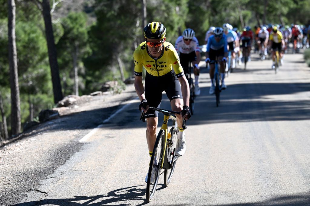 Sepp Kuss (Visma-Lease a Bike) launches a move from the elite group