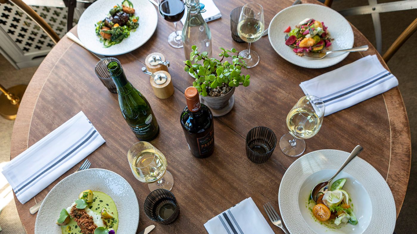 The menu is seasonal with ingredients sourced from the garden and locally