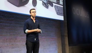 Mitchell speaking at the unveiling of Oculus Touch earlier this year.