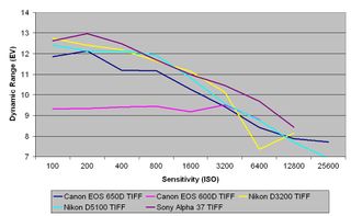 Canon EOS 650D review: TIFF Dynamic Range