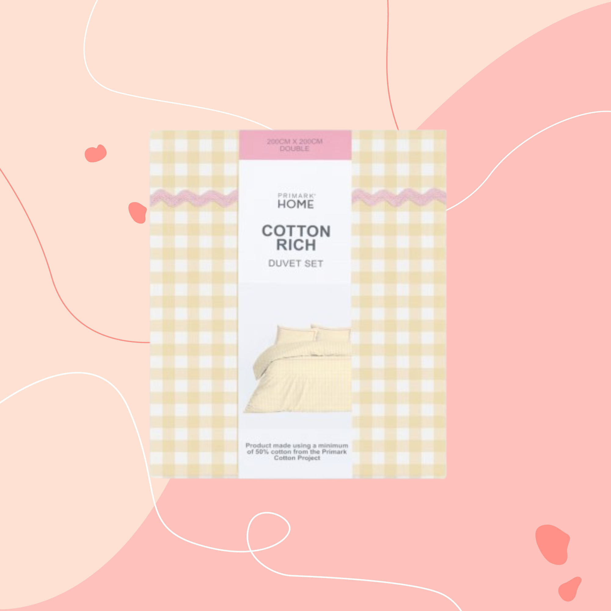 Primark yellow gingham bedding