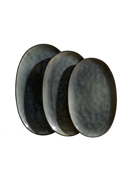 Oval Serving Platters (Set of 3, Deep Forest)
