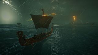 Sailing towards a fort Valhalla