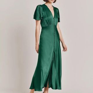Green silk dress from Ghost