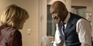 The Good Fight Delroy Lindo smiles attorney Adrian Boseman with Diane Lockhart