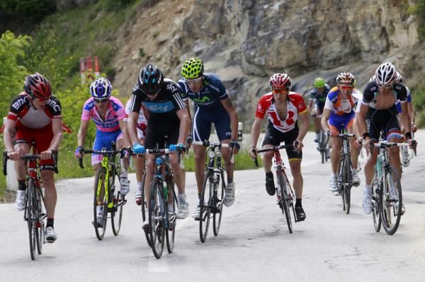 The leaders battle up the final climb