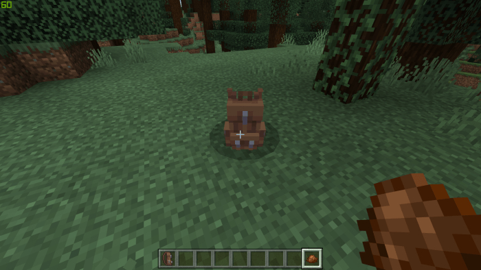 Minecraft mods for Pocket Edition - Backpacks - A small backback on the ground in a forest