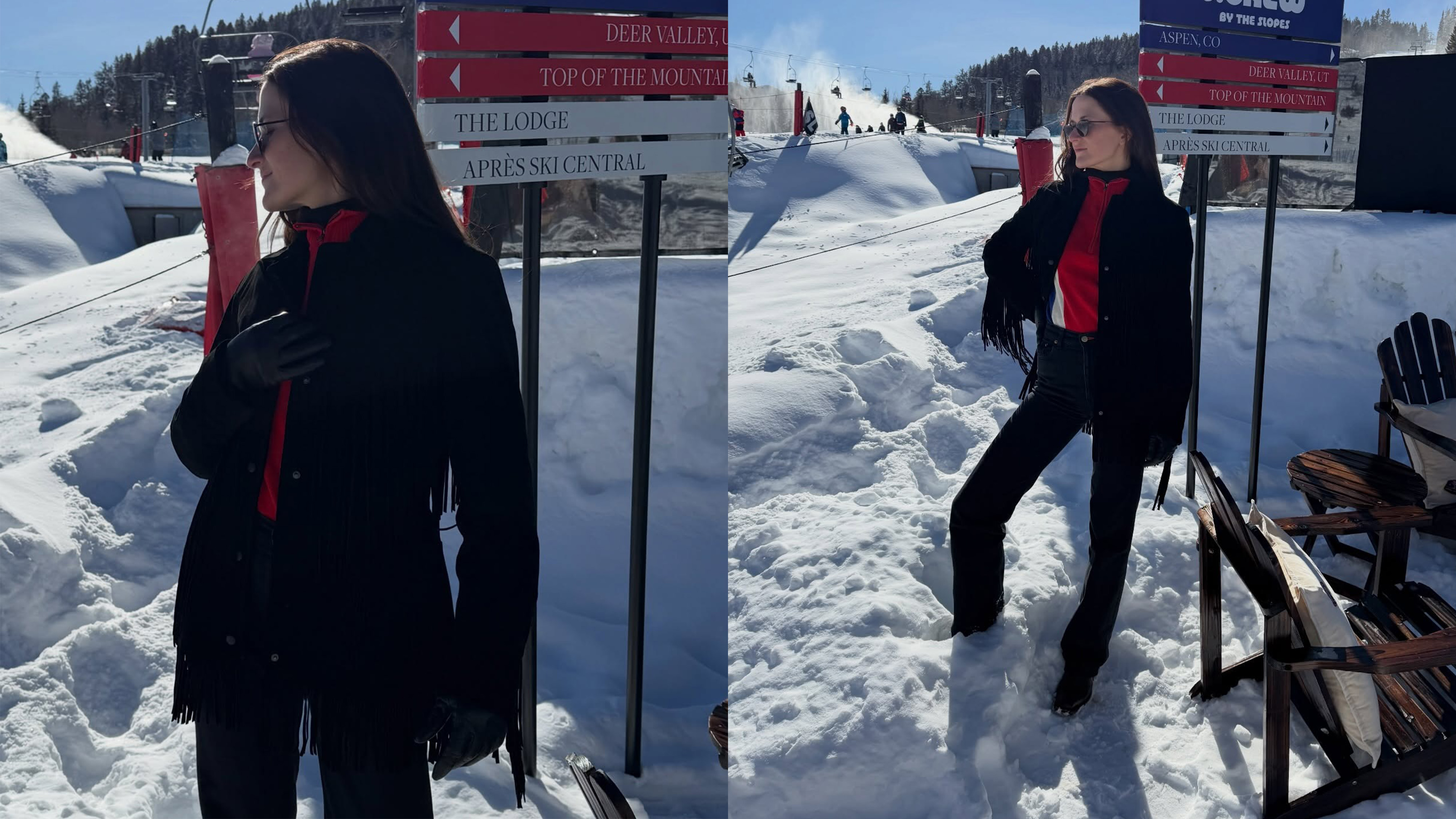 Eliza Huber at J.Crew's Ski &amp; Snowboard pop-up in Aspen.