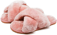 Fuzzy Cross Band House Slippers: $15.95