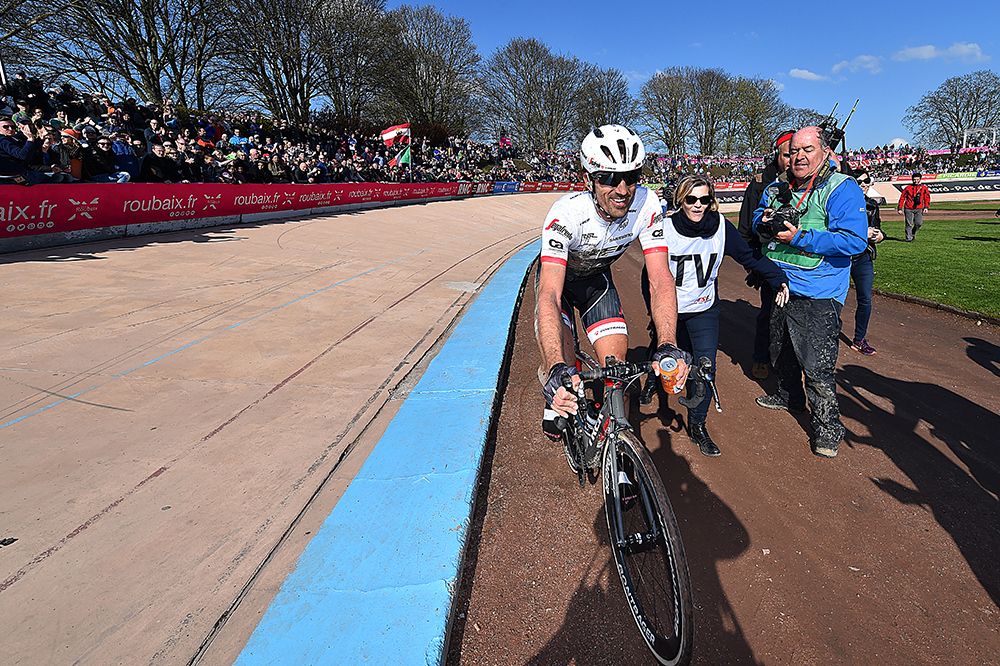 Fabian Cancellara after finishing his final Paris-Rouabix