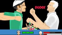 A bicyclist punching a man