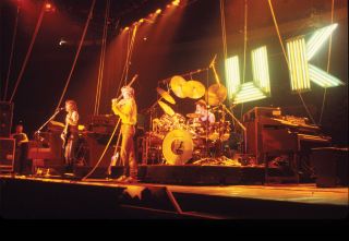 UK live at Madison Square Garden, 1979. L-R: John Wetton, Eddie Jobson, Terry Bozzio