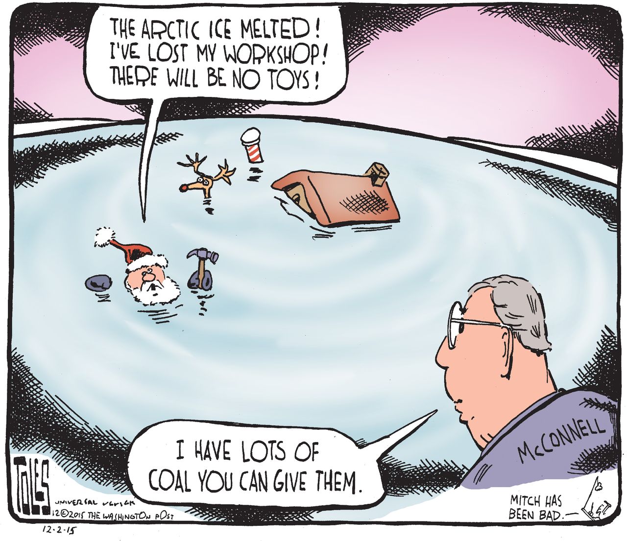 Editorial cartoon World Climate Change Christmas