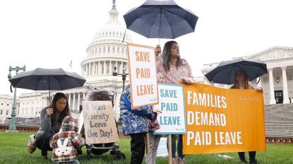 Families and caregivers gather in DC to fight for paid leave.