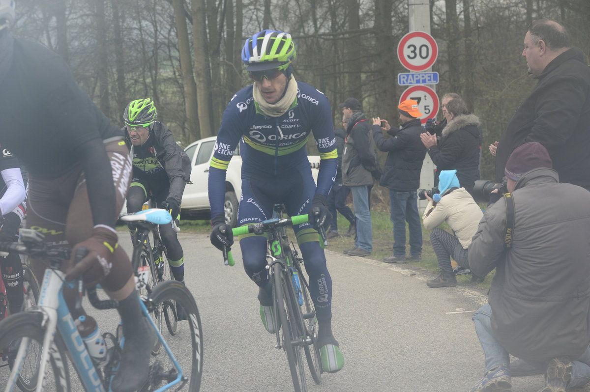 Adam Yates was very rugged up today