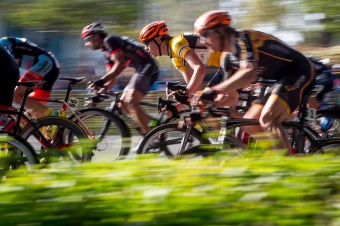 Chad Haga (Optum) riding during the crit.