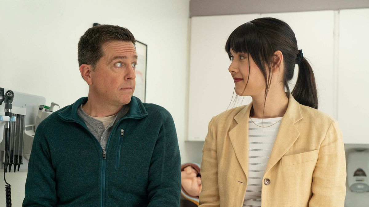 Ed Helms and Patti Harrison in &#039;Together Together.&#039;