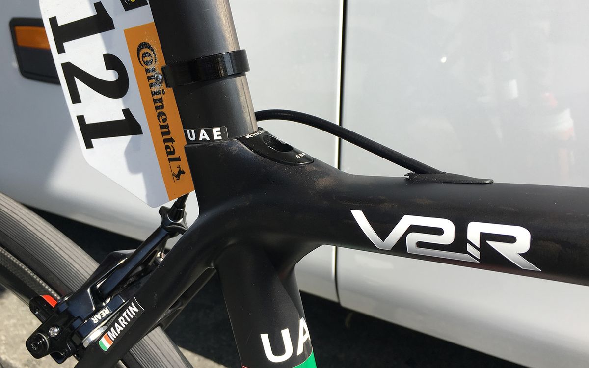 The seat clamp on the frame utilises a wedge system
