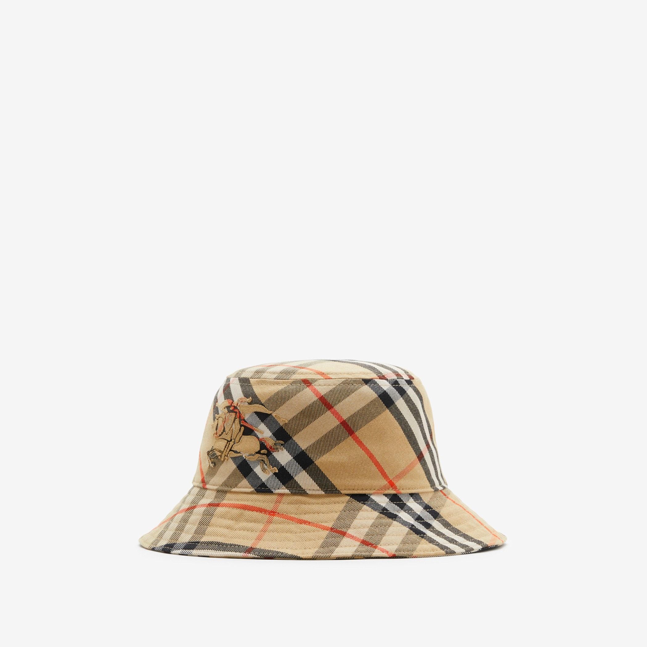 Burberry, Check Ekd Bucket Hat in Sand - Men | Burberry® Official