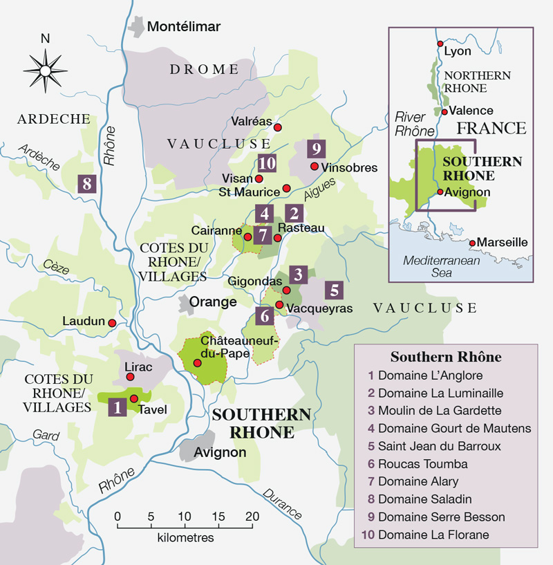 Southern Rhone map