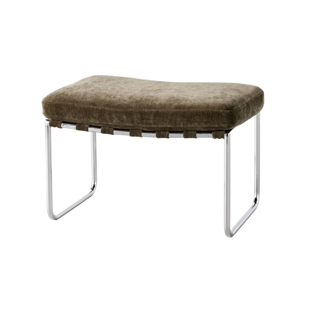 Modern Ottoman With Chrome Frame - Hearth U0026#38; Handu0026#8482; With Magnolia