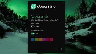 Dopamine's setup wizard makes customizing the player and importing music effortless