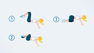 an illo of a woman doing the half wipers exercise